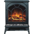 free standing electric fireplace (realistic flame and logs with glowing embers)